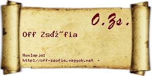 Off Zsófia névjegykártya